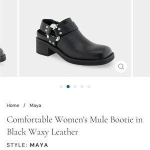 AEROSOLES Black Leather Mule Bootie